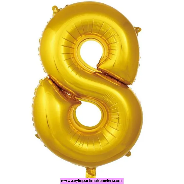 8 Rakam Gold Folyo Balon